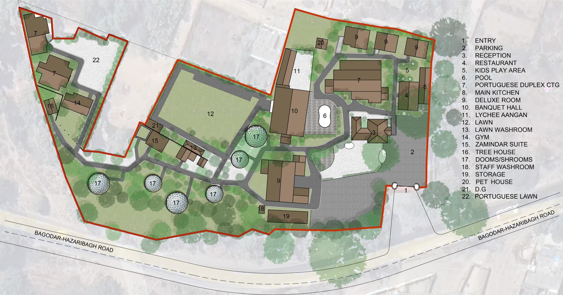Tathastu Farms blueprint map with numbered properties